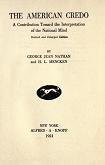 The American Credo book by George Jean Nathan & H. L. Mencken
