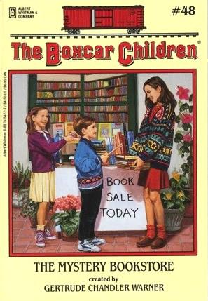 cover of 'The Boxcar Children' book 48 "The Mystery Bookstore"