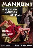 cover of Manhunt Detective Story Monthly of August 1953 with James M. Cain short story 