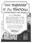 promo poster for 1923 silent serial "The Mystery of Dr. Fu Manchu" from Stoll Pictures