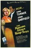 Postman Always Rings Twice 1946 movie poster directed by Tay Garnett, starring John Garfield & Lana Turner