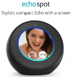 Amazon Echo Spot device with round video screen