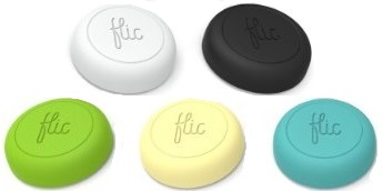 the five colors of the Flic Button Bluetooth smart device