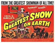 two-sheet poster for "The Greatest Show On Earth" 1952 movie by Cecil B. DeMille