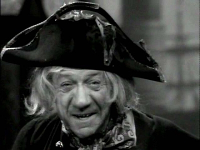 still photo of Bernard Miles as Long John Silver in the 1951 BBC-TV series