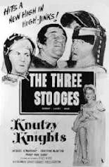 opening title screen shot for 'Knutzy Knights' 1954 comedy short film starring The Three Stooges