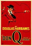 red poster for Don Q, Son of Zorro 1925 silent movie starring Douglas Fairbanks