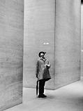 art print of M. Hulot in the lobby, from Jacques Tati's 1967 movie "Play Time</"