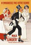 poster for "N'Embrassez pas Votre Bonne" 1914 short by Max Linder