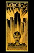 Metropolis 1927 movie poster - gold-color half-sheet on black background