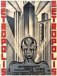 Metropolis 1927 movie poster - red columns on sides