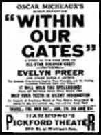 Within Our Gates silent movie by Oscar Micheaux