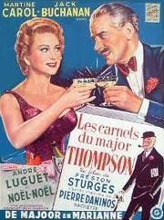 French poster for Preston Sturges's 'Les Carnets du Major Thompson'