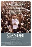 Gandhi 1982 movie poster directed by Richard Attenborough, starring Ben Kingsley