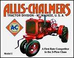 Allis-Chalmers Model U tractor tin sign