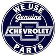 Genuine Chevrolet Parts (navy} round tin sign
