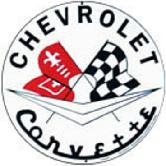 Corvette flags round tin sign