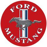 Ford Mustang (red) round tin sign