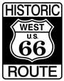 Historic Route 66 tin sign