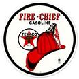 Texaco Fire Chief round tin sign