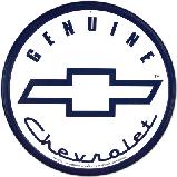Genuine Chevrolet (white) round tin sign