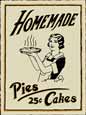 pies & cakes tin sign