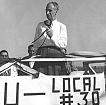 Harry Bridges speaking at I.L.W.U. rally in San Francisco