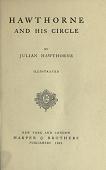 Hawthorne and His Circle book by Julian Hawthorne first edition cover