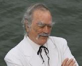 Michael Graves in costume as Mark Twain for performance of 'The Report of My Death' at Pier 40 in Manhattan, 2009
