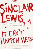 red-white cover for "It Can't Happen Here" by Sinclair Lewis