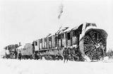 still photo of the rotary plow rescue train from "The White Desert" 1925 silent feature