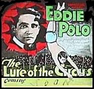 glass slide for Eddie Polo 1918-19 serial "The Lure of The Circus"