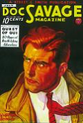 Doc Savage Magazine July 1935 issue 'Quest of Qui' poster